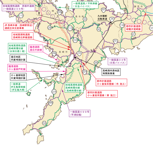長崎県主要道路計画図＿マップ1