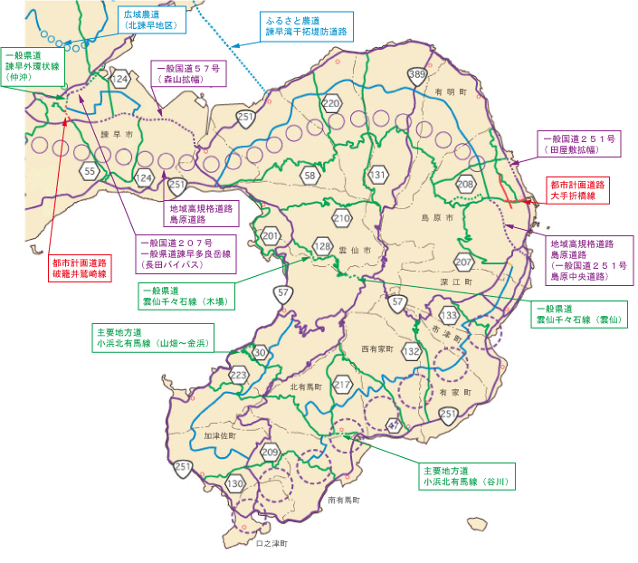 長崎県主要道路計画図